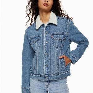 Levi's Blue Denim Jacket with Cream Collar